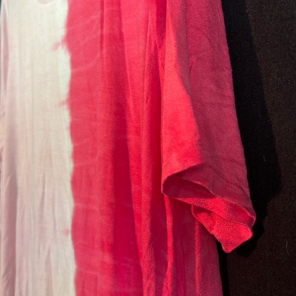 LANE BRYANT UEC Women’s Size 18/20 two-tone pink tie-dye short sleeve shirt top - Picture 4 of 6